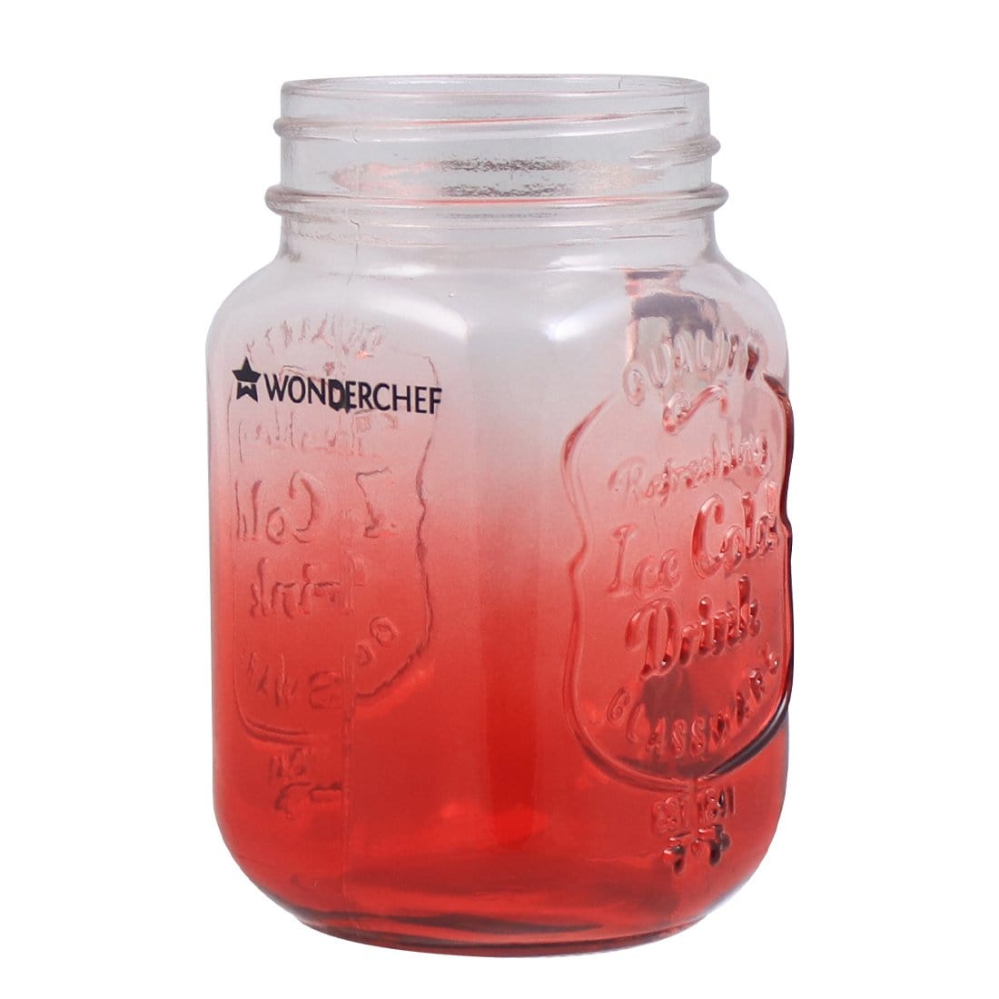 Wonderchef Mason Jar Set 450Ml (Red And Green) - Wonderchef