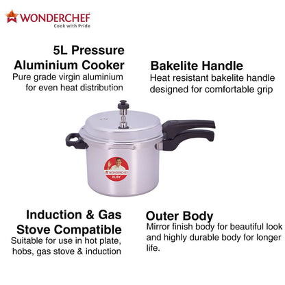 Wonderchef Ruby Outer Lid Pressure Cooker - Wonderchef