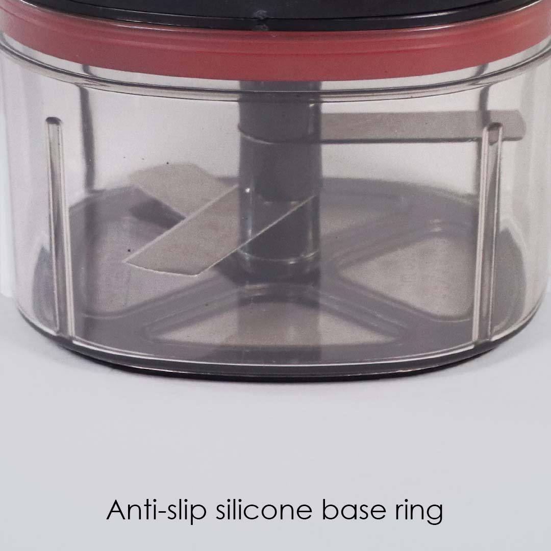 Glory String Vegetable Chopper with 3 Sharp SS Blade,  Anti Slip Silicon Base Ring, Air Tight Lid, 600Ml, 1 Year Warranty