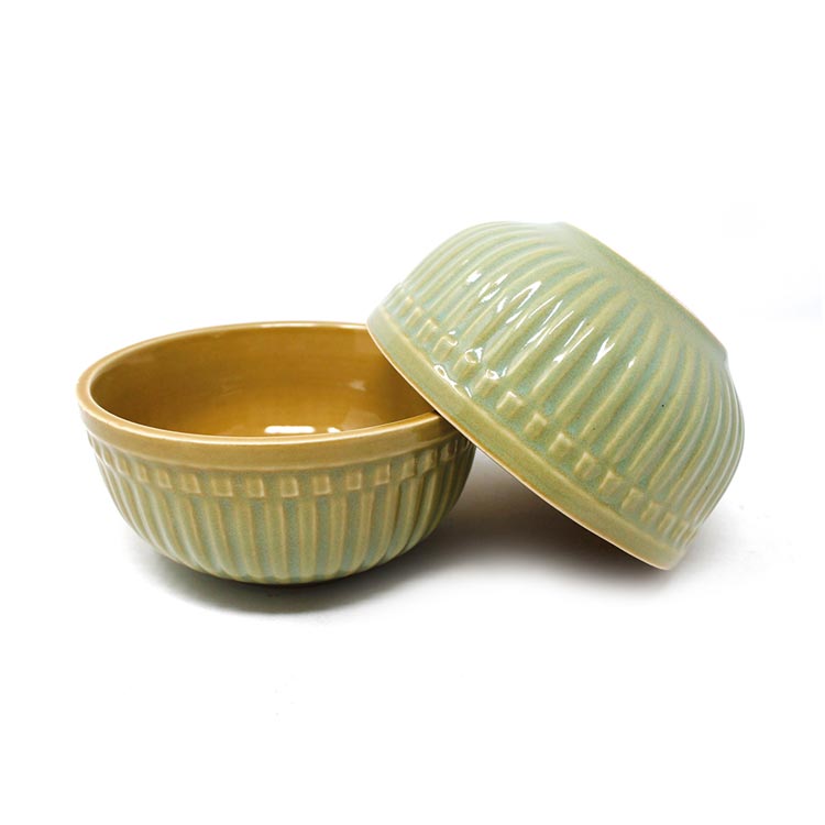 Earth Store Studio Pottery Green Bowl Set (Set of 2)