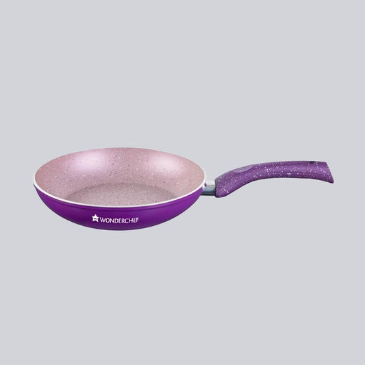 Granite Aluminium Non-stick Fry Pan, 24cm, 1.8L, Purple, 5 Layer PFOA Free Nonstick Coating, Compatible on Hot Plate, Hobs, Gas Stove, Ceramic Plate and Induction , 2 Years Warranty