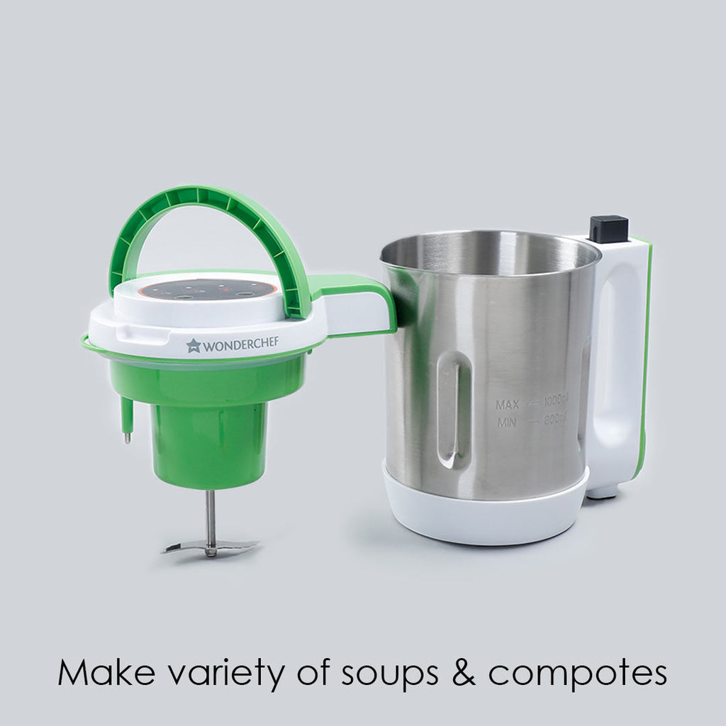 Soup Maker 1L, 800W, Green and Silver, Easy to use,