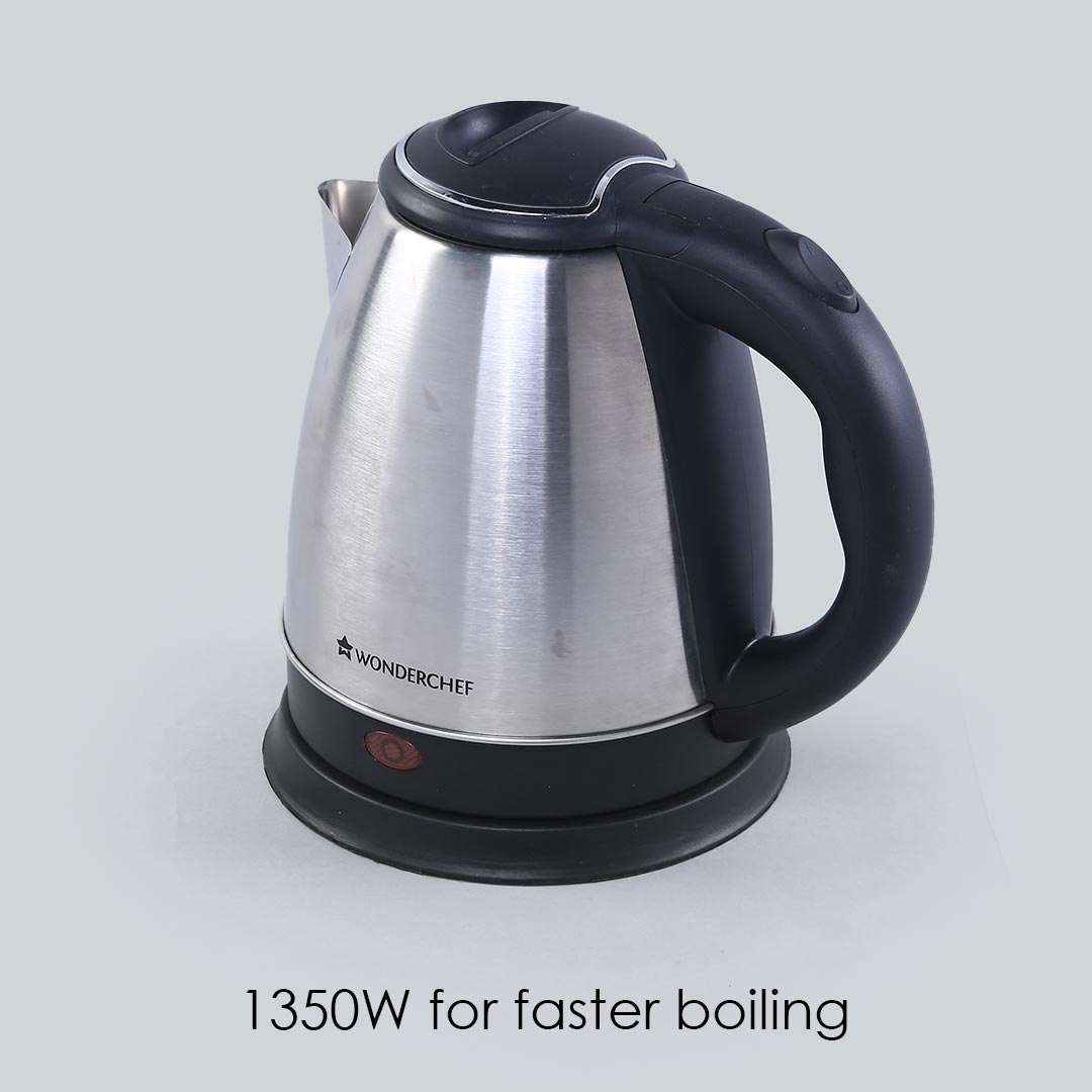 Crescent Electric Kettle, Stainless Steel Interior, Ergonomic Handle, Safety Locking Lid- 1.2L, 1350W, 2 Years Warranty