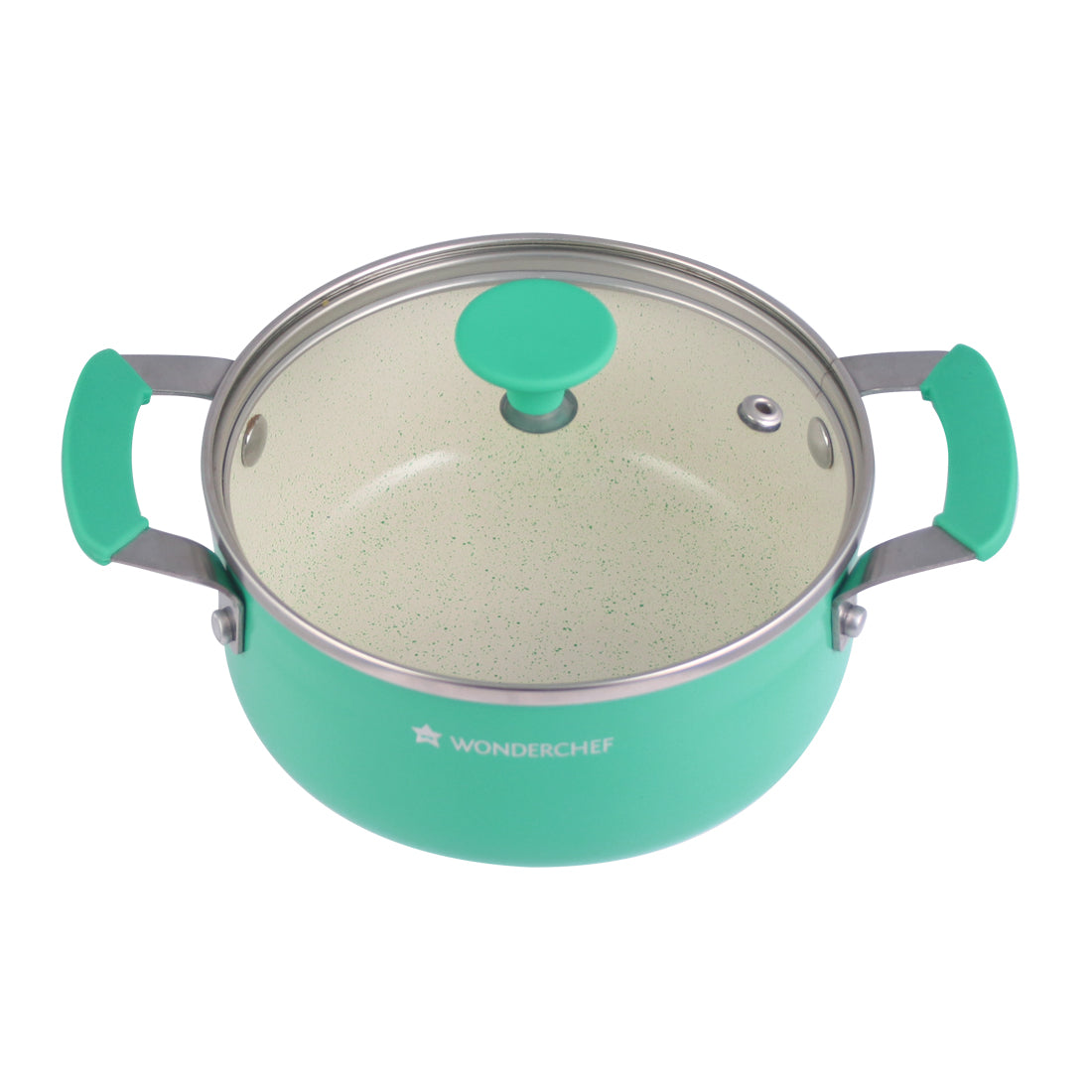 Wonderchef Piccolo Casserole With Glass Lid Green 14Cm - Wonderchef