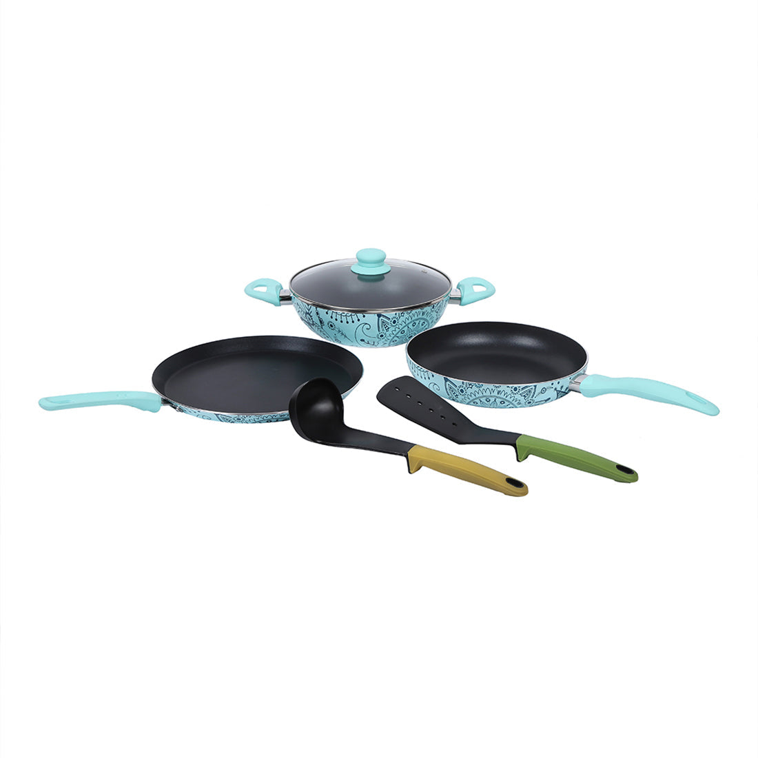 Wonderchef Oscar Blu Set Doppio Induction Based With Free Spoon And Spatula Worth Rs 750/- - Wonderchef