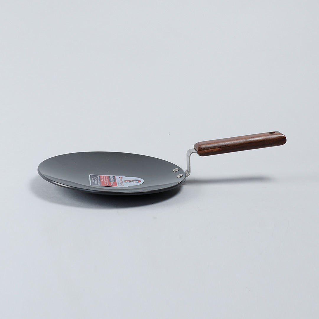 Ebony Roti Tawa, Induction Bottom, Wooden Handle, Hard Anodized Aluminium- 25cm, 4.06mm, 5 Years Warranty, Black