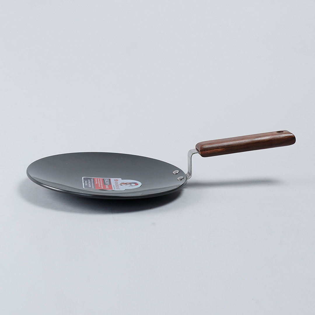 Ebony Roti Tawa, Induction Bottom, Wooden Handle, Hard Anodized Aluminium- 28cm, 4.06mm, 5 Years Warranty, Black