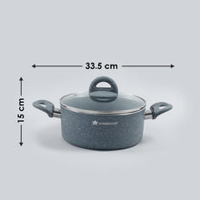 गैलरी व्यूवर में इमेज लोड करें, Granite Non-stick Casserole, Induction bottom, Soft-touch handles, Virgin grade aluminium, PFOA/Heavy metals free, 3.5mm, 2 years warranty, Grey - Wonderchef