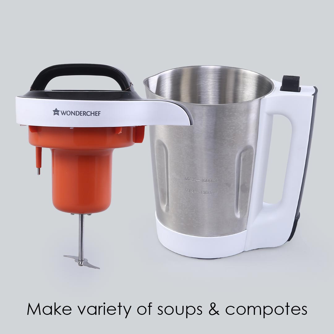 Automatic Soup Maker, 1.6L, 800W, White and Steel