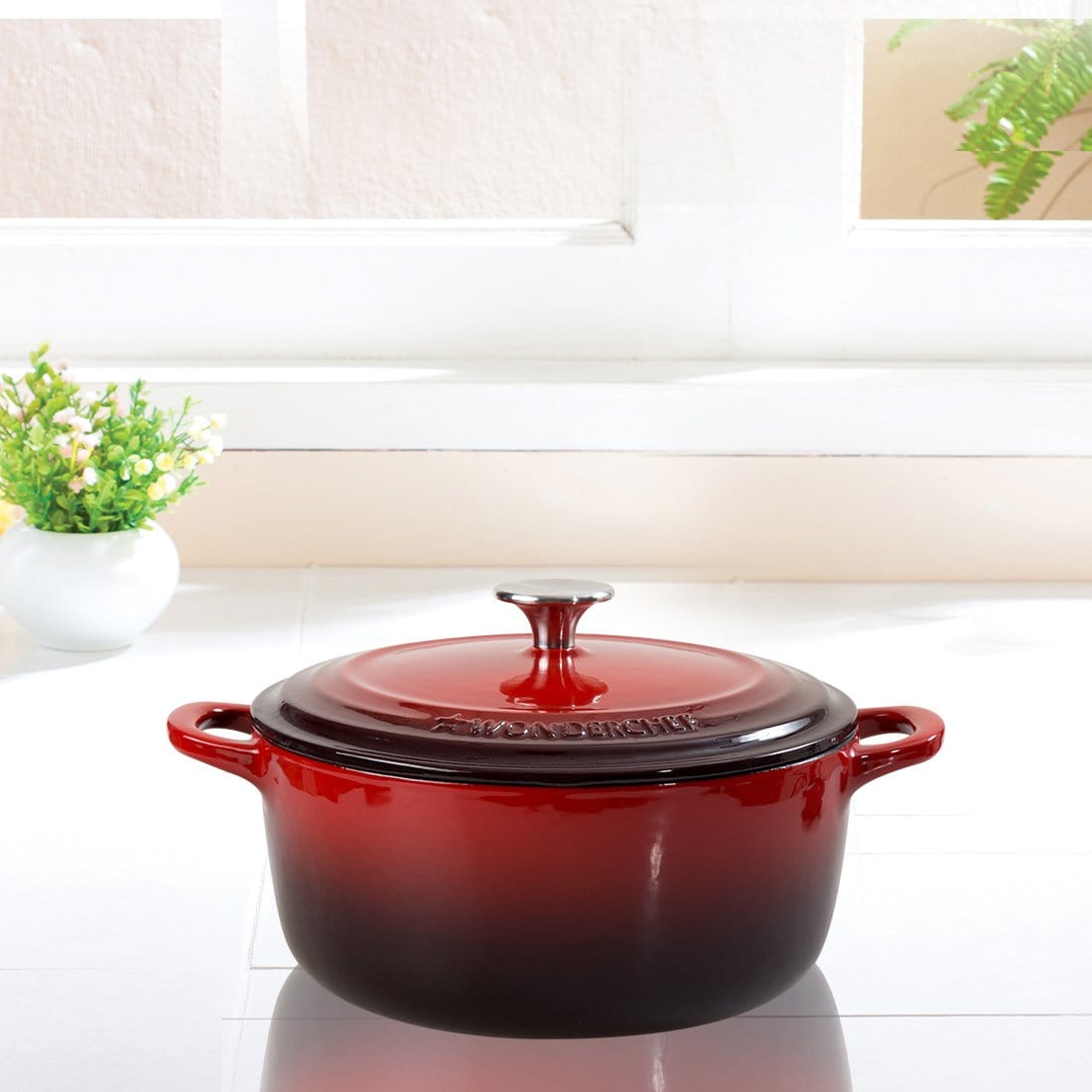 wonderchef-ferro-cast-iron-14cm-casserole-with-lid-0-8l-red