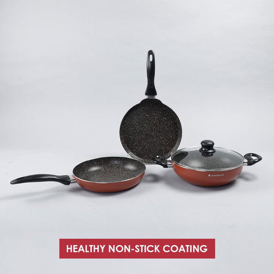 Athena Aluminium Non-stick Cookware Set, 4Pc