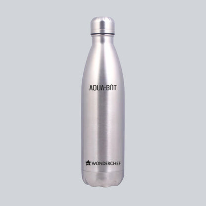 Aqua-Bot, 750ml, Double Wall Stainless Steel Vacuum Insulated Hot and Cold Flask, Spill & Leak Proof, Silver, 2 Years Warranty