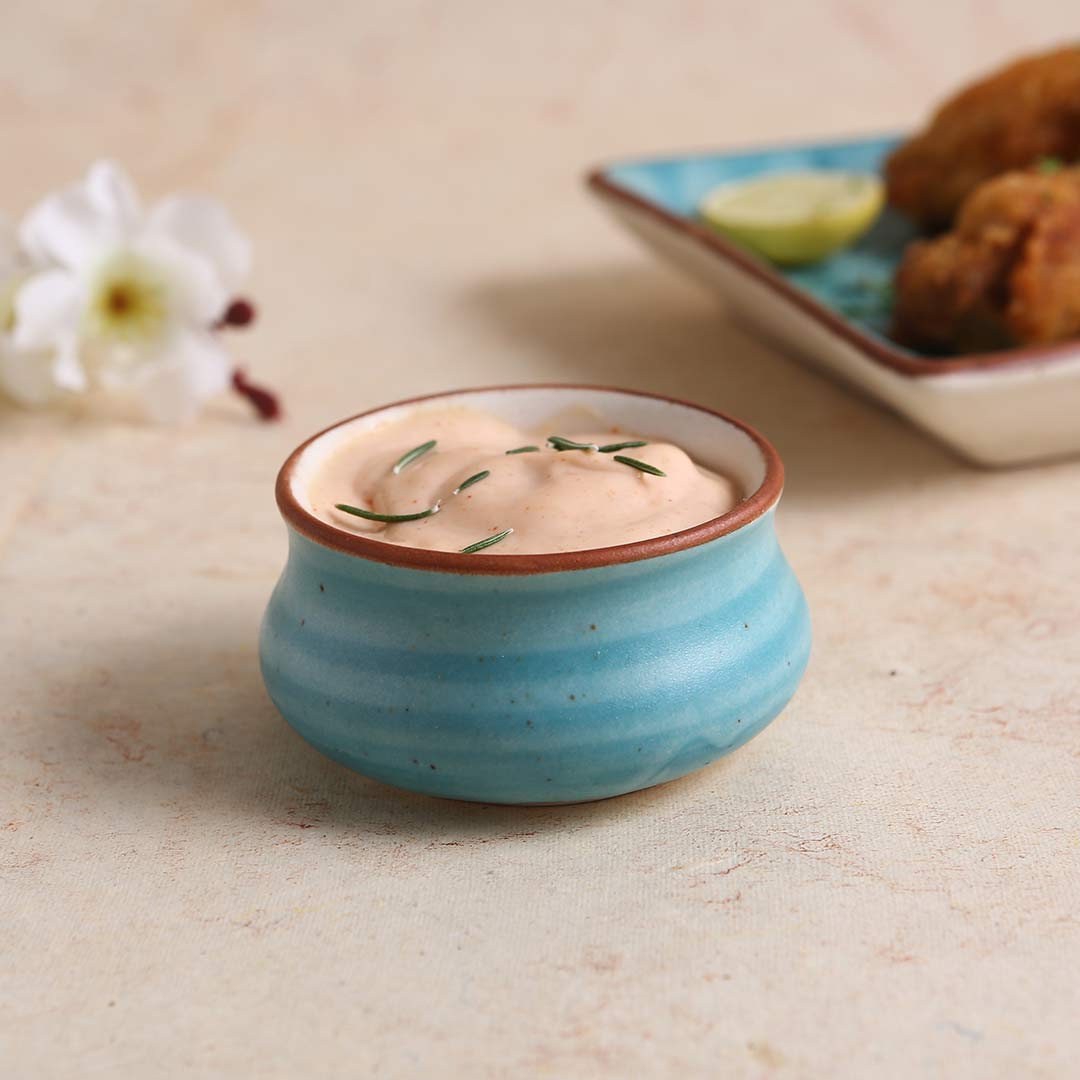 Teramo Stoneware Vati 8 cm x 4 cm - Blue (Set of 2)