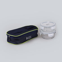 Load image into Gallery viewer, Boston Round Glass Lunch Boxes With Insulated Bag 400ml - Set Of 2 Pcs