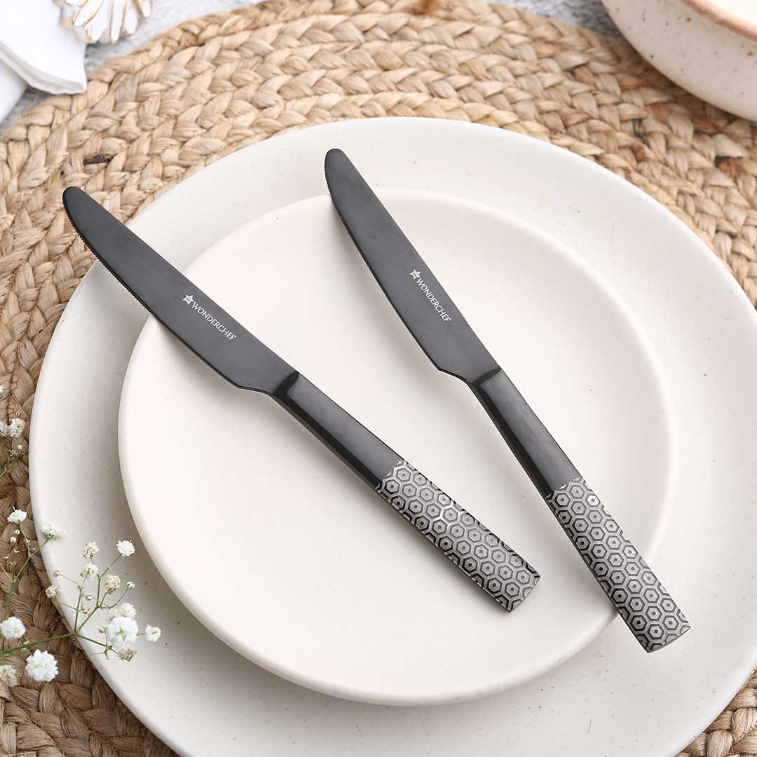 Roma Dinner Knife  - Black - Set of 2pcs