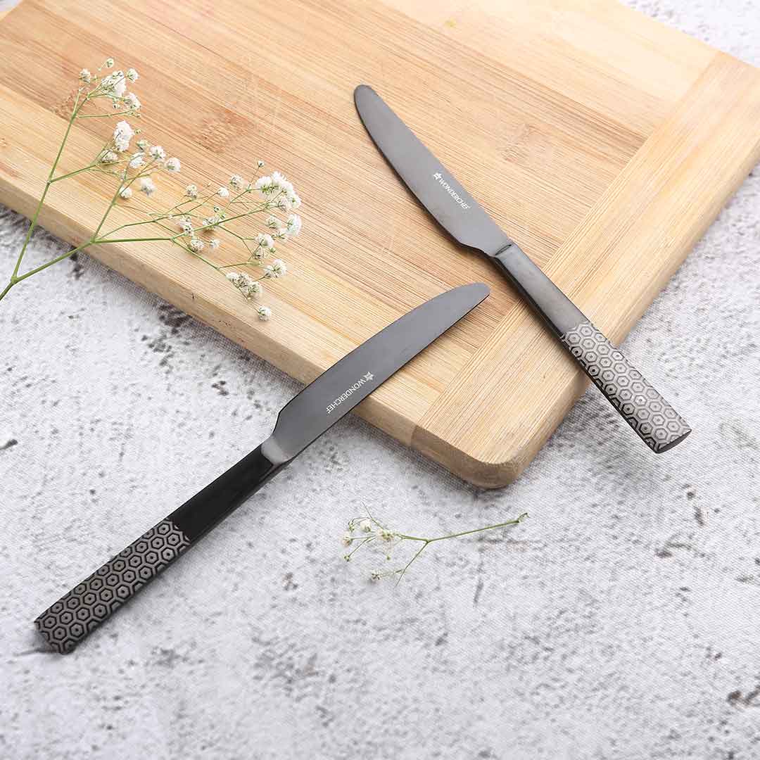 Roma Dinner Knife  - Black - Set of 2pcs