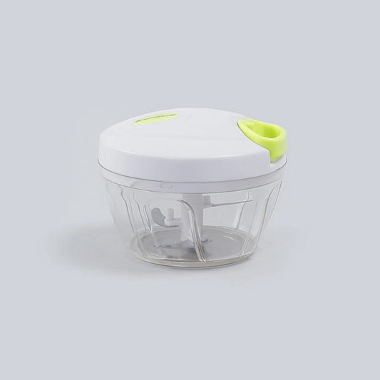 Classic String Vegetable Chopper with 3 Sharp SS Blade, Anti Slip Silicone,Compact,1 Year Warranty White and Green