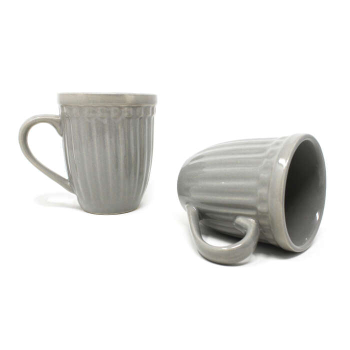 Earth Store Grey Glam Matte Mug  (Set of 2)