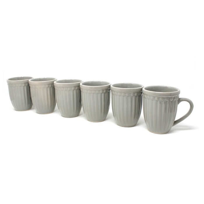 Earth Store Grey Glam Matte Mugs (Set of 6)