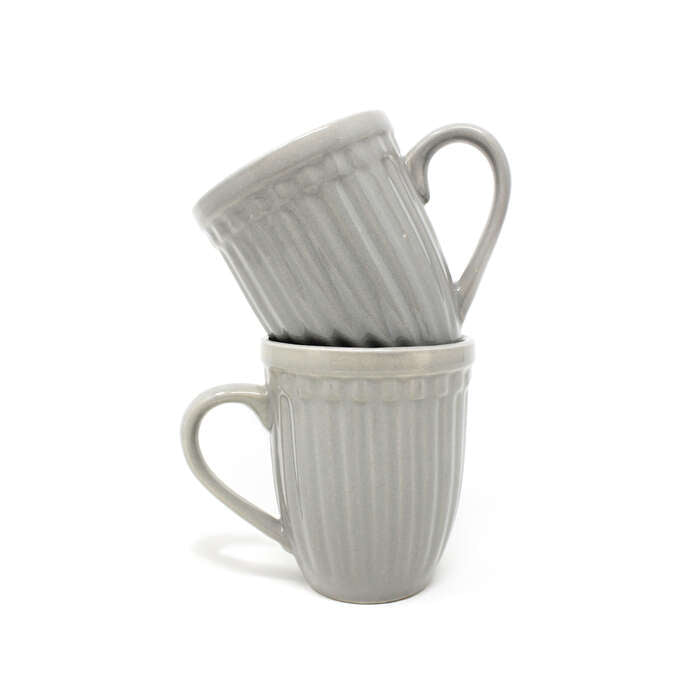 Earth Store Grey Glam Matte Mug  (Set of 2)