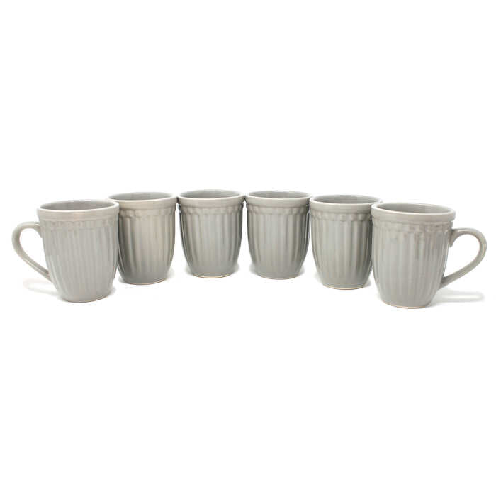 Earth Store Grey Glam Matte Mugs (Set of 6)