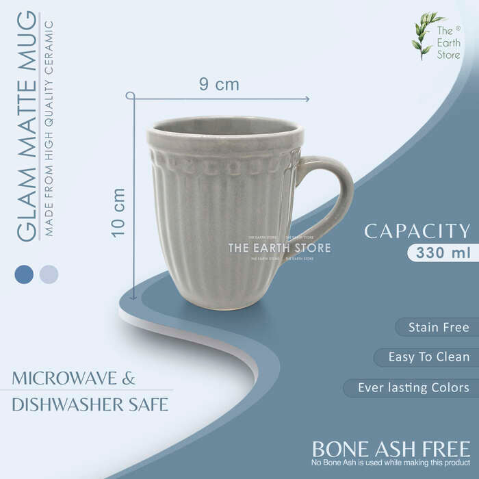 Earth Store Grey Glam Matte Mug - Single