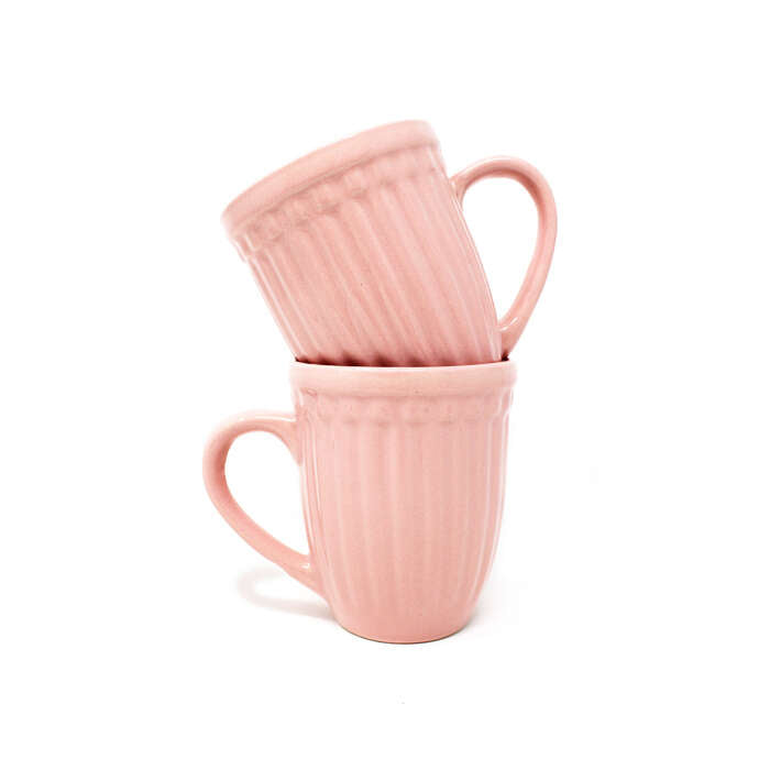 Earth Store Glam Matte Pink Mug  (Set of 2)