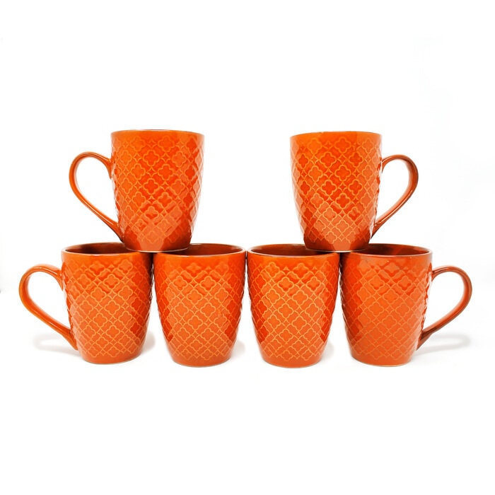 Earth Store Orange Coffee Mugs (Set of 6)