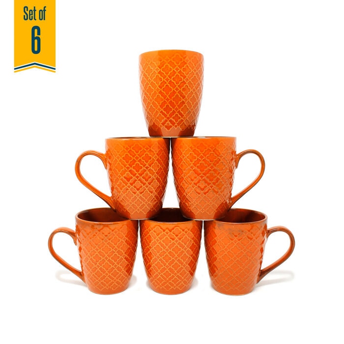 Earth Store Orange Coffee Mugs (Set of 6)