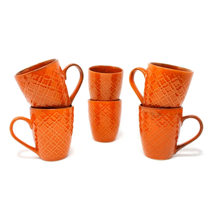 Earth Store Orange Coffee Mugs (Set of 6)