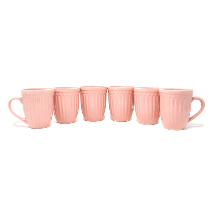 Earth Store Glam Matte Pink Mugs (Set of 6)