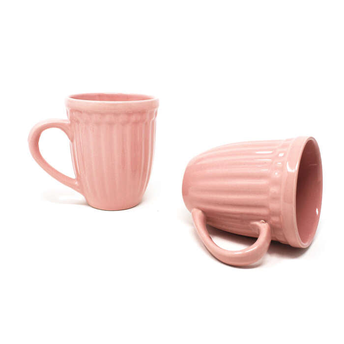 Earth Store Glam Matte Pink Mug  (Set of 2)