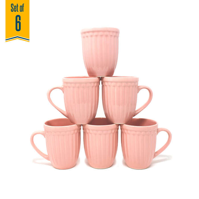 Earth Store Glam Matte Pink Mugs (Set of 6)