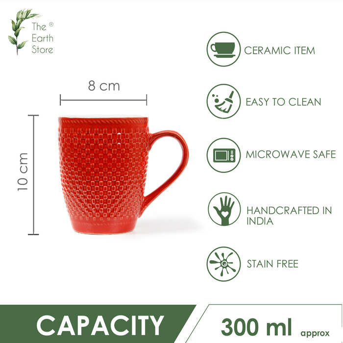 Earth Store Milk Mugs Red Check (Set of 6)