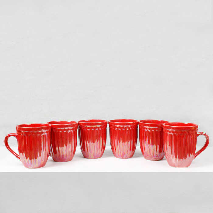 Earth Store Glam Red Mug (Set of 6)