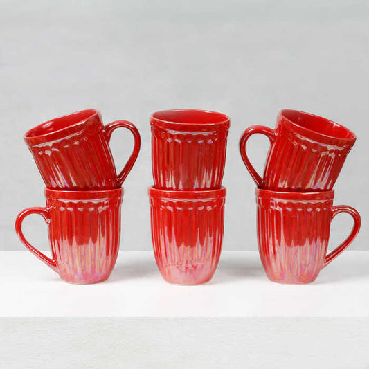 Earth Store Glam Red Mug (Set of 6)