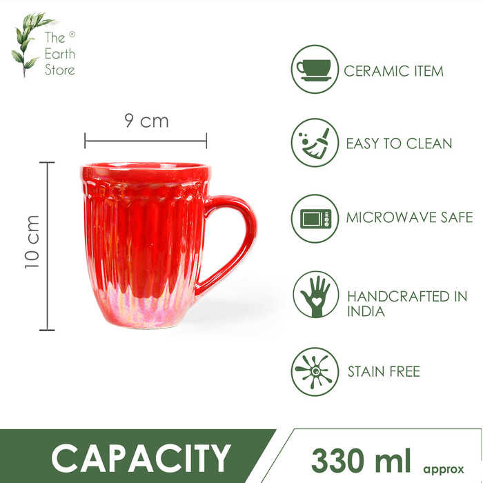 Earth Store Glam Red Mug (Set of 6)