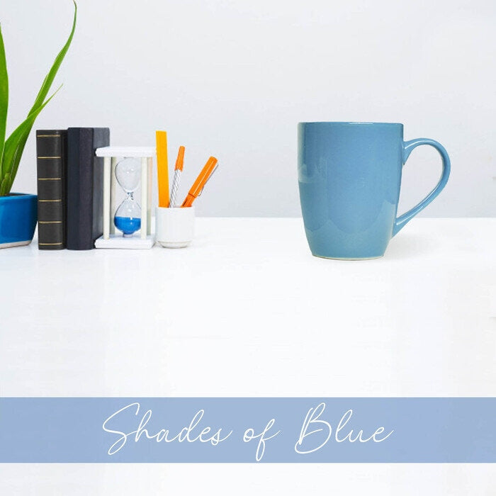 Earth Store Solid Blue Mug  (Set of 2)