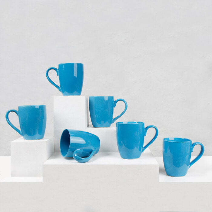 Earth Store Solid Blue Mugs (Set of 6)