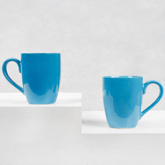 Earth Store Solid Blue Mug  (Set of 2)