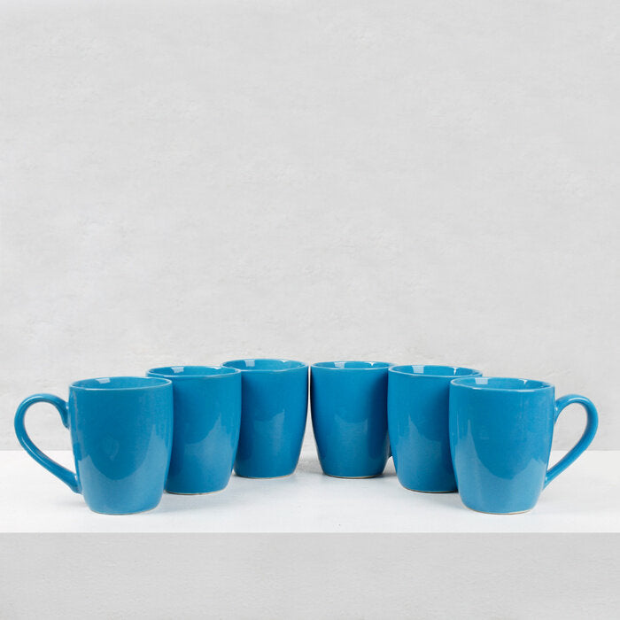 Earth Store Solid Blue Mugs (Set of 6)