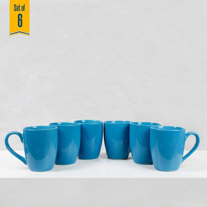 Earth Store Solid Blue Mugs (Set of 6)