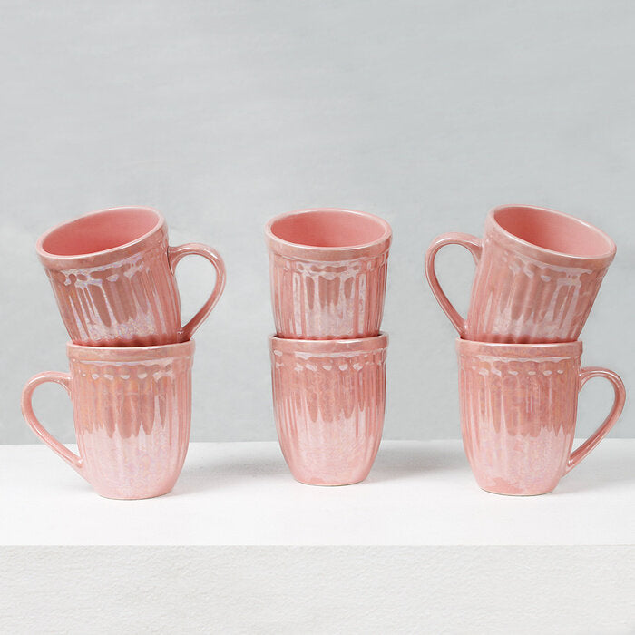 Earth Store Glam Pink Mugs (Set of 6)