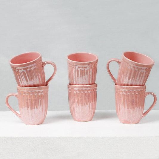 Earth Store Glam Pink Mugs (Set of 6)