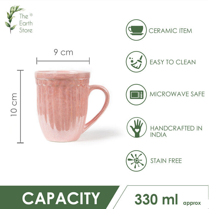 Earth Store Glam Pink Mug  (Set of 2)