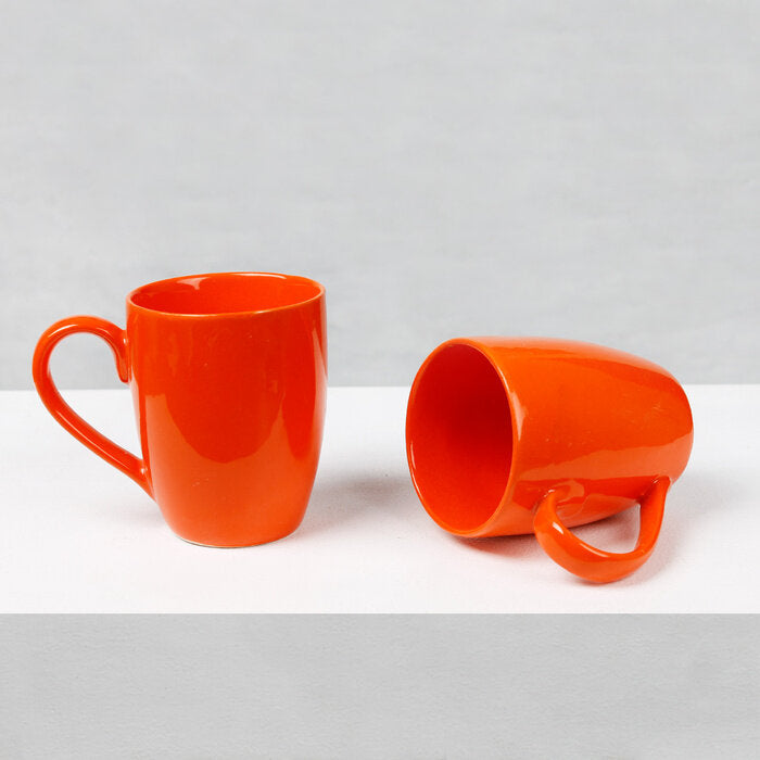 Earth Store Solid Orange Mug  (Set of 2)