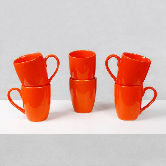 Earth Store Solid Orange Mug (Set of 6)