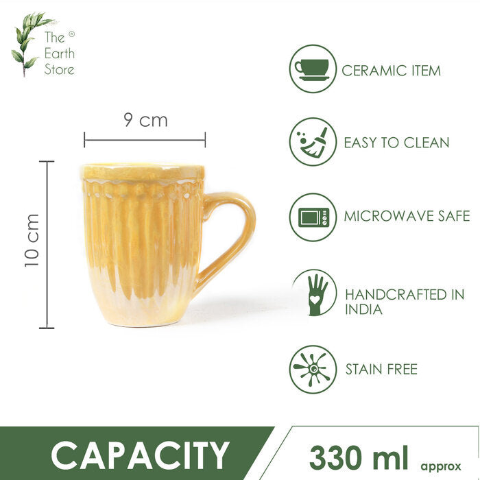 Earth Store Glam Yellow Mug  (Set of 2)