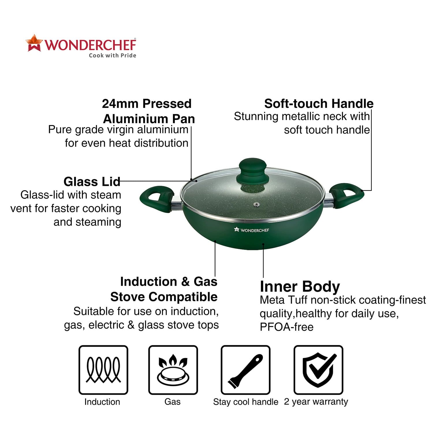 Wonderchef Valencia Set - Green - Wonderchef