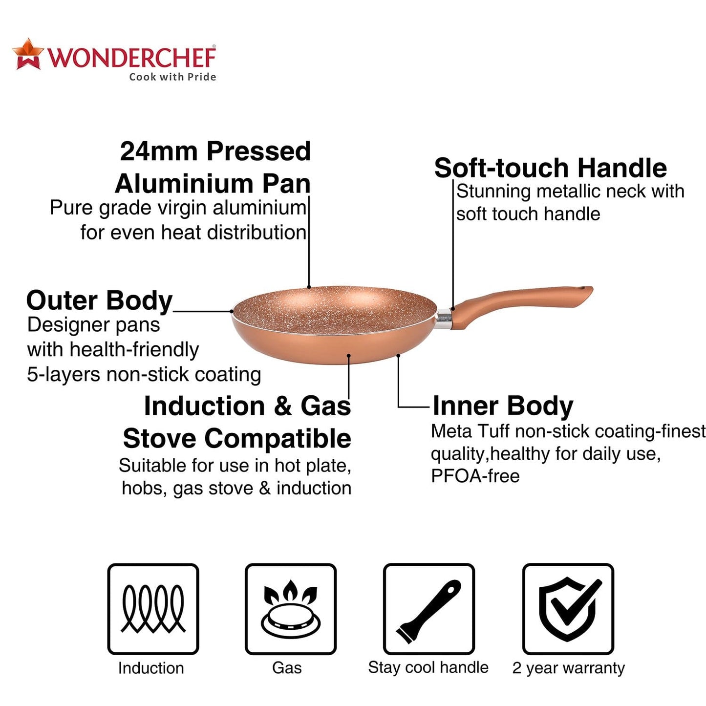 Wonderchef Romano Set - Bronze - Wonderchef